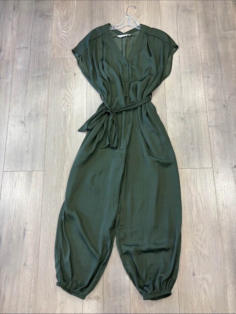 Anthropologie All in Favor Olive Green Jumpsuit - Picture 1 of 8